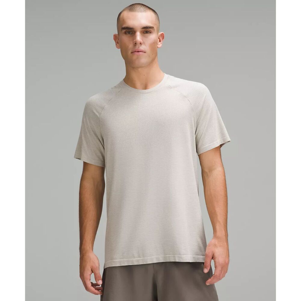 Lululemon Metal Vent Tech Short Sleeve Shirt Medium Raw Linen White Men MVTS Run